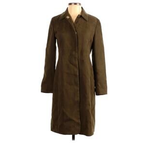 INC INTERNATIONAL CONCEPTS Women's Sz 2P Dark Green Long Mid-Weight Coat Jacket